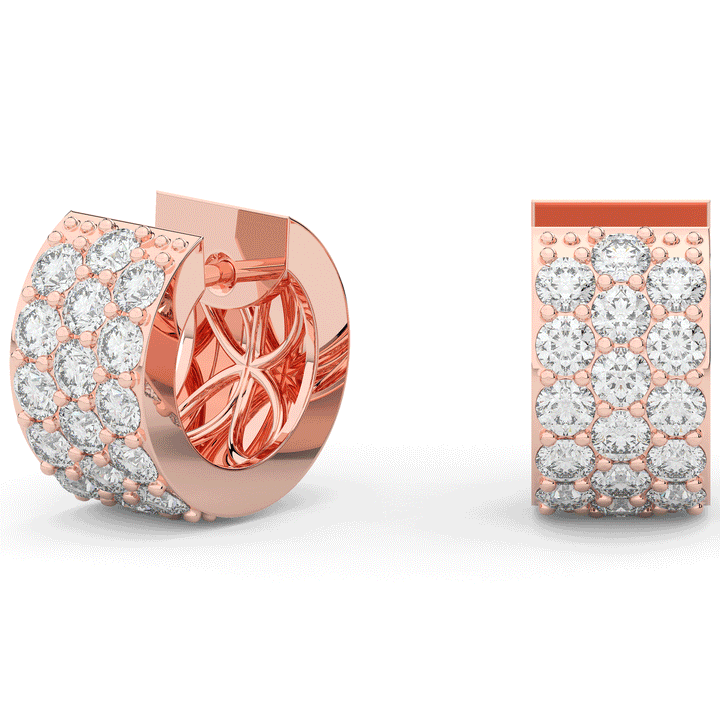 2.20CT.TW ROUND LAB DIAMOND HUGGIE EARRINGS