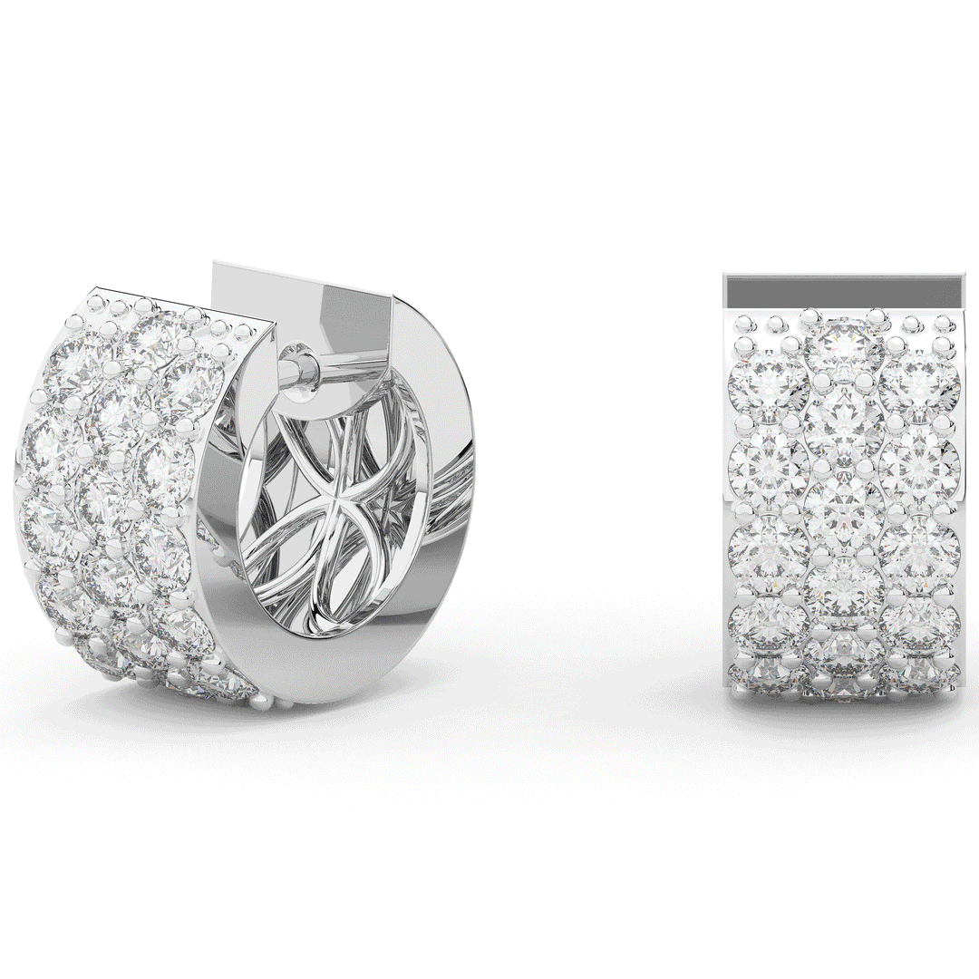 2.20CT.TW ROUND LAB DIAMOND HUGGIE EARRINGS