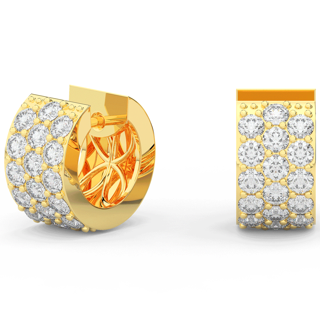 2.20CT.TW ROUND LAB DIAMOND HUGGIE EARRINGS