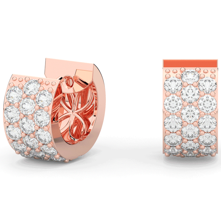 2.20CT.TW ROUND LAB DIAMOND HUGGIE EARRINGS