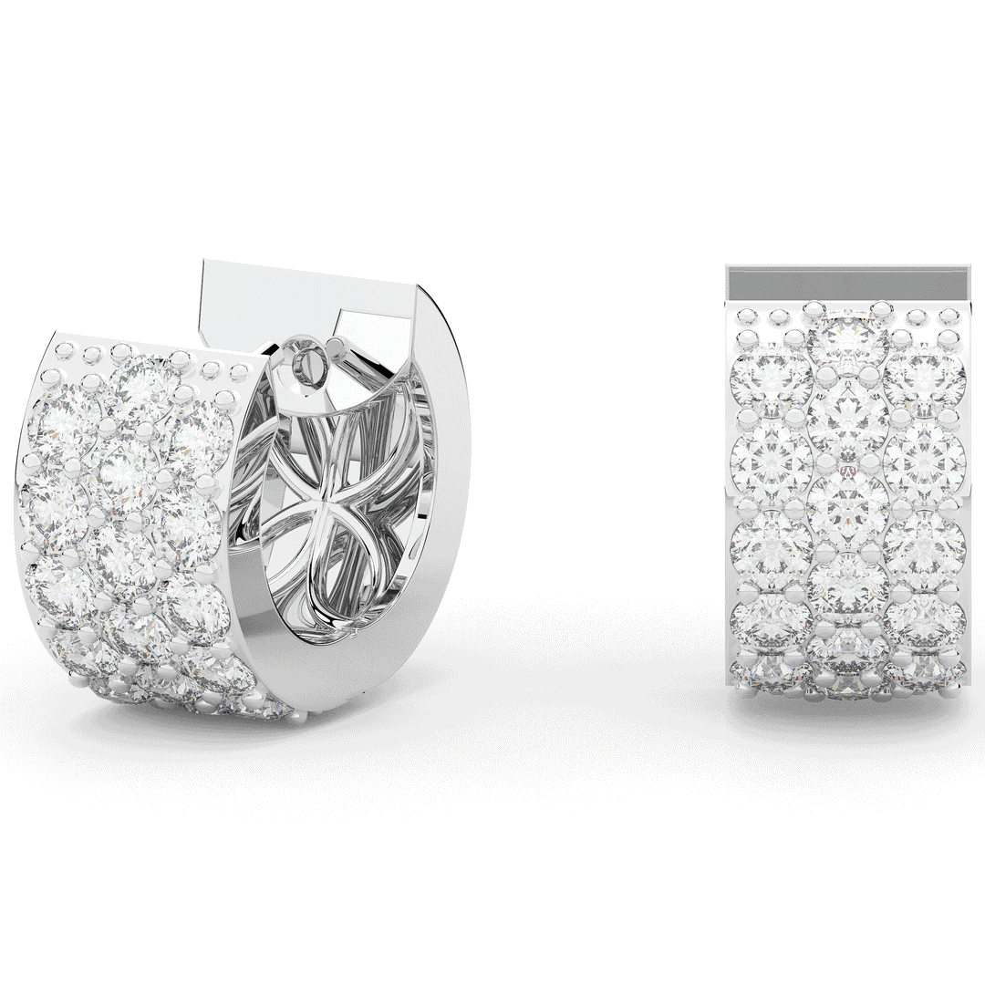 2.20CT.TW ROUND LAB DIAMOND HUGGIE EARRINGS