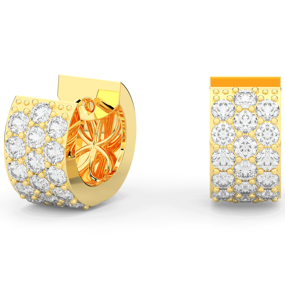 2.20CT.TW ROUND LAB DIAMOND HUGGIE EARRINGS