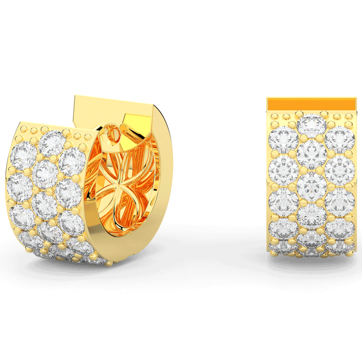 2.20CT.TW ROUND LAB DIAMOND HUGGIE EARRINGS