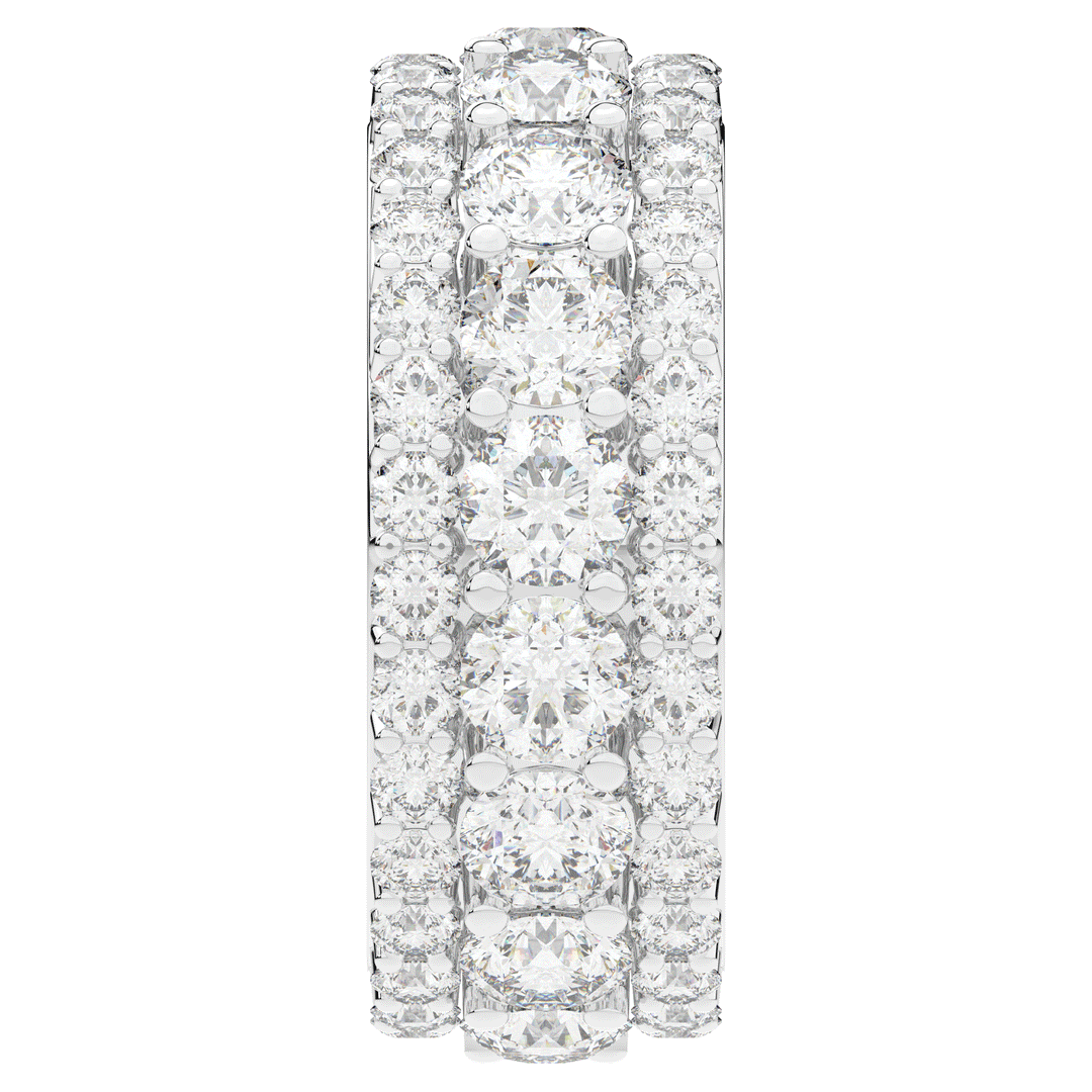 5.25CT.TW THREE ROW ROUND LAB DIAMOND ETERNITY WEDDING BAND