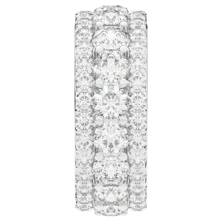 5.25CT.TW THREE ROW ROUND LAB DIAMOND ETERNITY WEDDING BAND