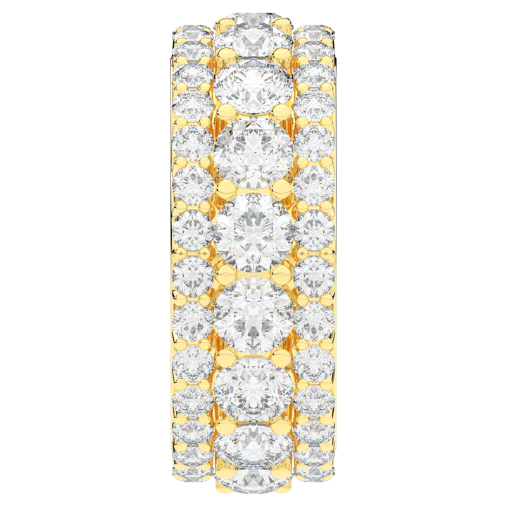 5.25CT.TW THREE ROW ROUND LAB DIAMOND ETERNITY WEDDING BAND