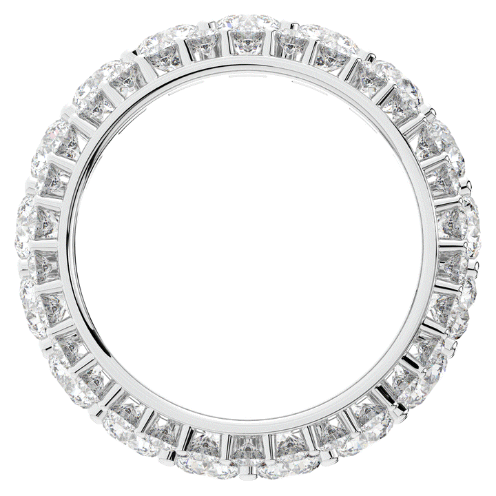 5.25CT.TW THREE ROW ROUND LAB DIAMOND ETERNITY WEDDING BAND