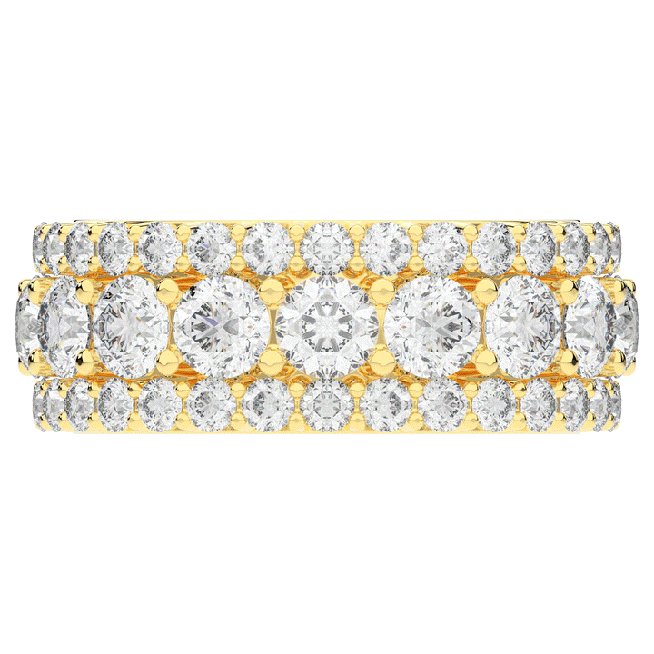 5.25CT.TW THREE ROW ROUND LAB DIAMOND ETERNITY WEDDING BAND