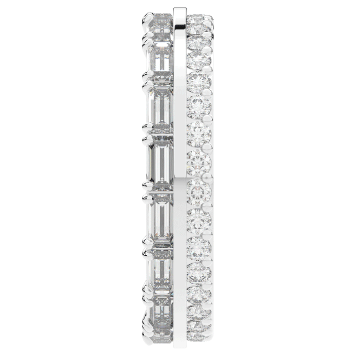 1.40CT.TW BAGUETTE AND ROUND LAB DIAMOND WEDDING BAND