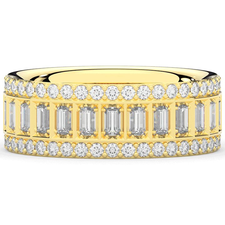 1.30CT.TW BAGUETTE AND ROUND LAB DIAMOND WEDDING BAND