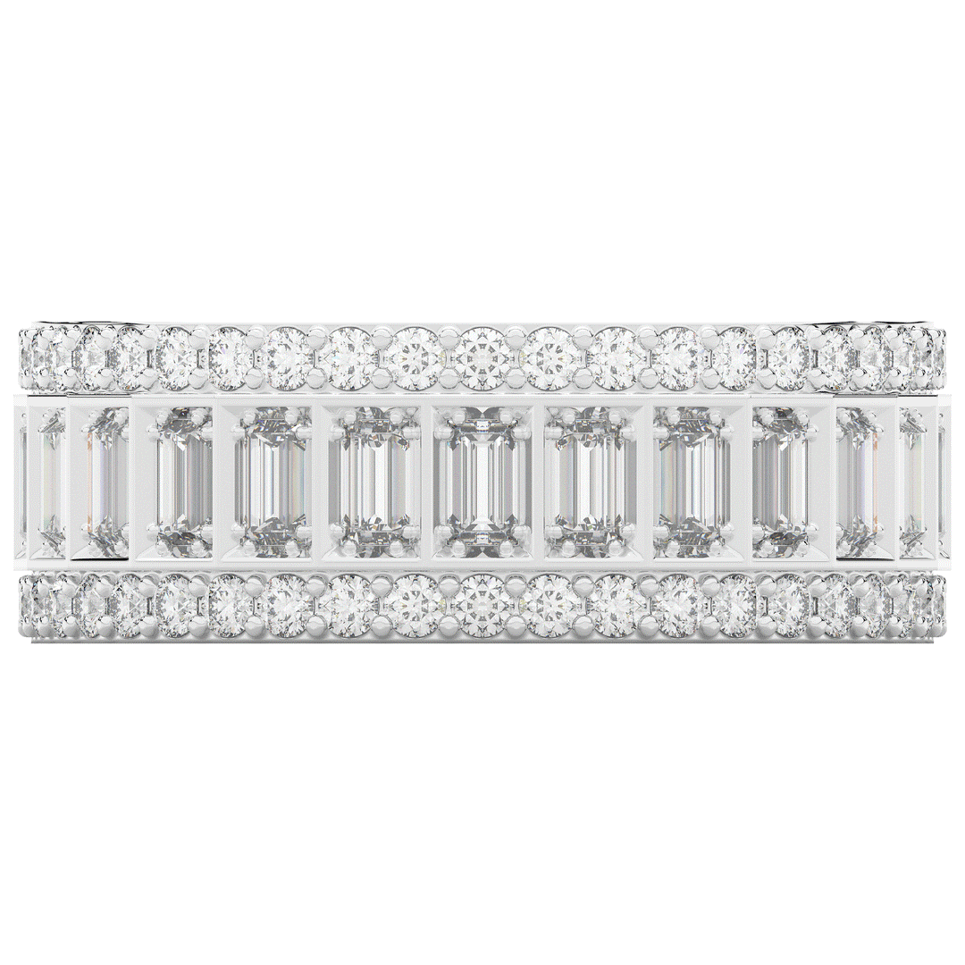 1.30CT.TW BAGUETTE AND ROUND LAB DIAMOND WEDDING BAND