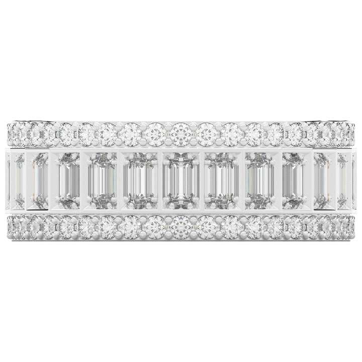 1.30CT.TW BAGUETTE AND ROUND LAB DIAMOND WEDDING BAND