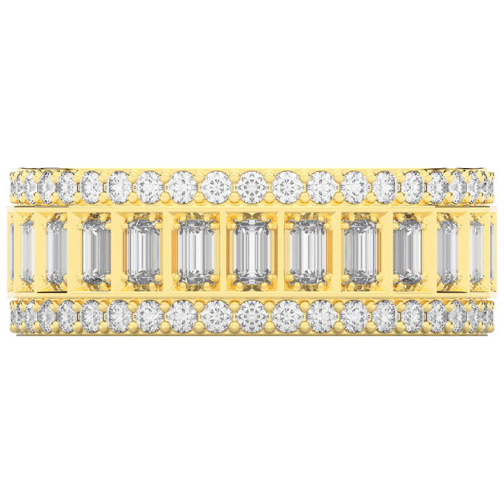 1.30CT.TW BAGUETTE AND ROUND LAB DIAMOND WEDDING BAND