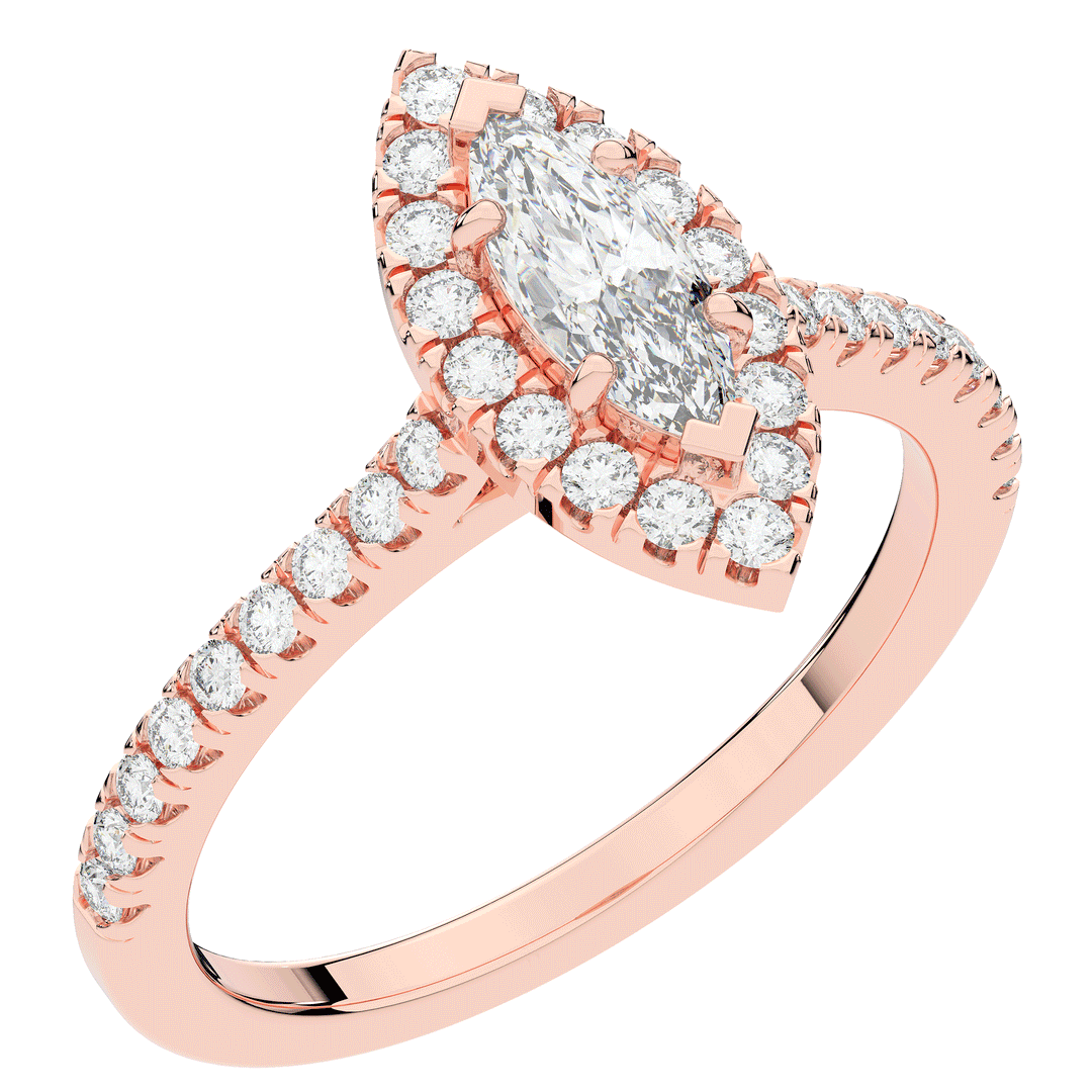 0.80CT.TW MARQUISE LAB DIAMOND HALO ENGAGEMENT RING