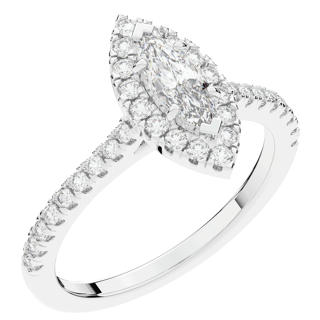 0.80CT.TW MARQUISE LAB DIAMOND HALO ENGAGEMENT RING