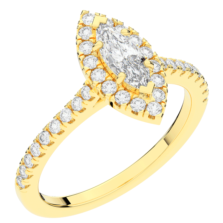 0.80CT.TW MARQUISE LAB DIAMOND HALO ENGAGEMENT RING