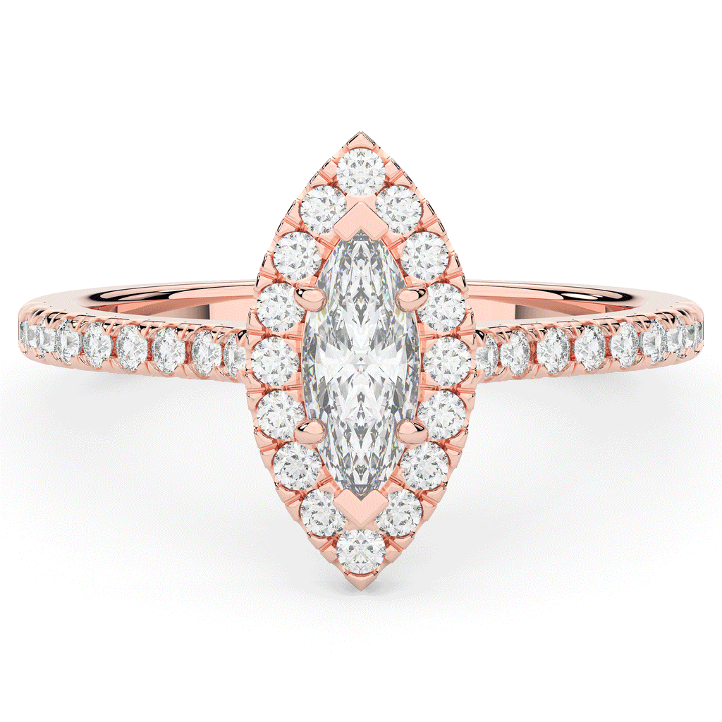 0.80CT.TW MARQUISE LAB DIAMOND HALO ENGAGEMENT RING