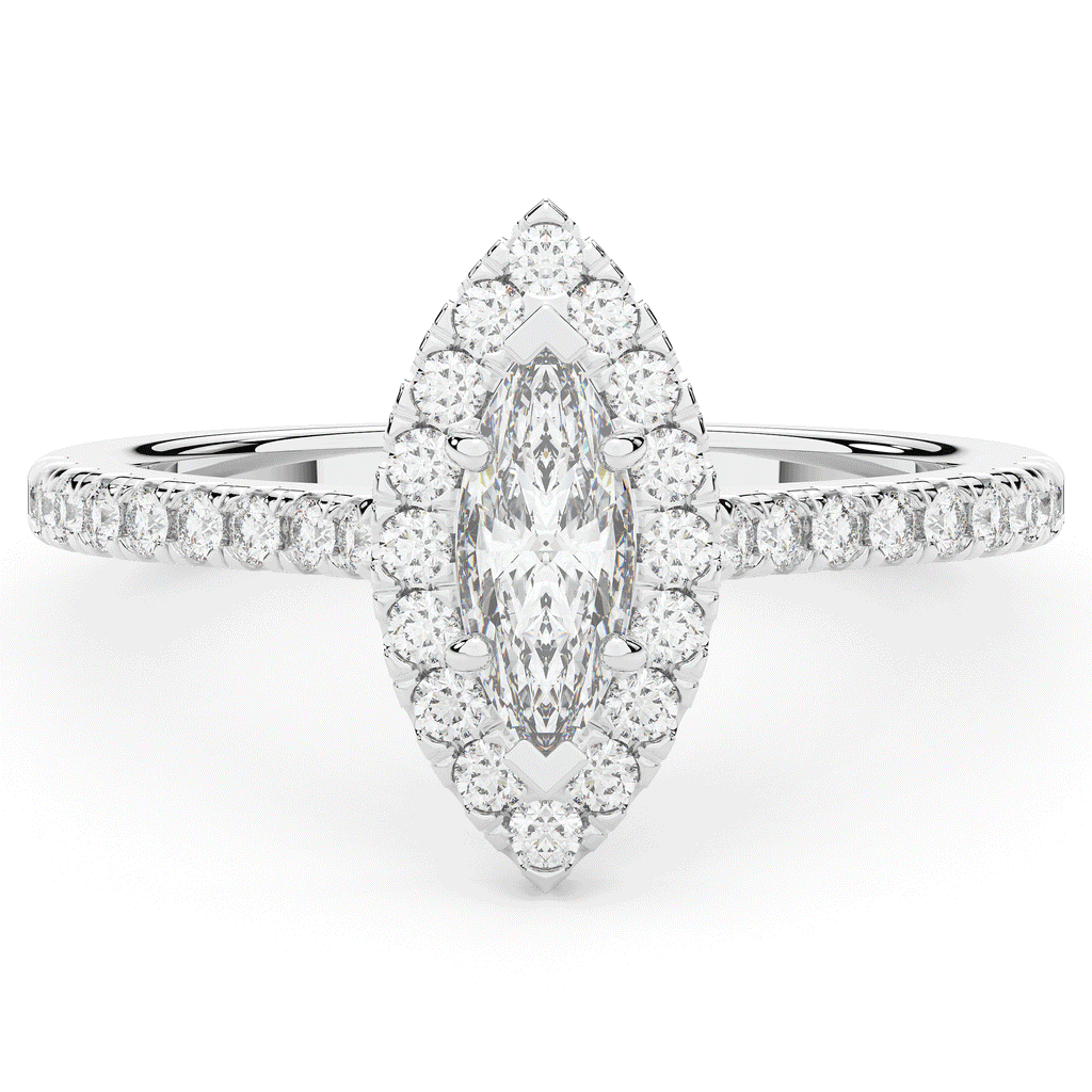 0.80CT.TW MARQUISE LAB DIAMOND HALO ENGAGEMENT RING