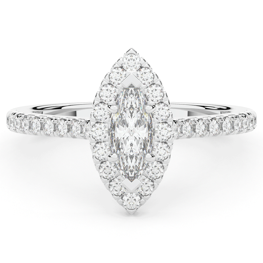 0.80CT.TW MARQUISE LAB DIAMOND HALO ENGAGEMENT RING