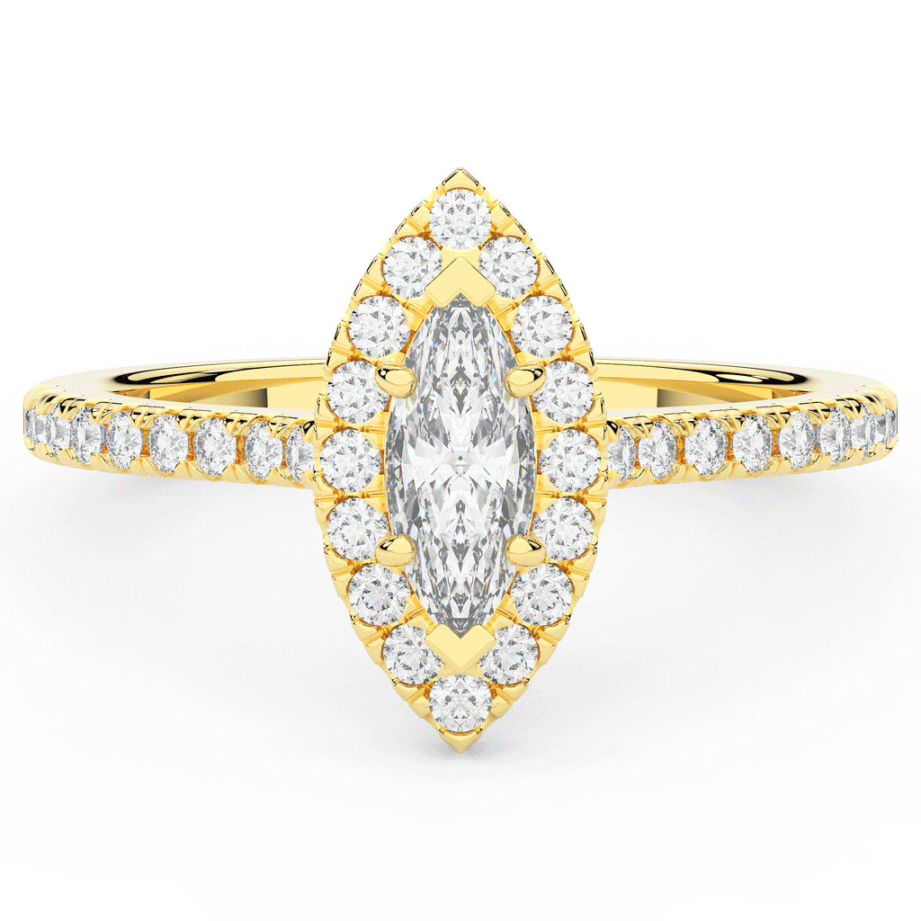 0.80CT.TW MARQUISE LAB DIAMOND HALO ENGAGEMENT RING