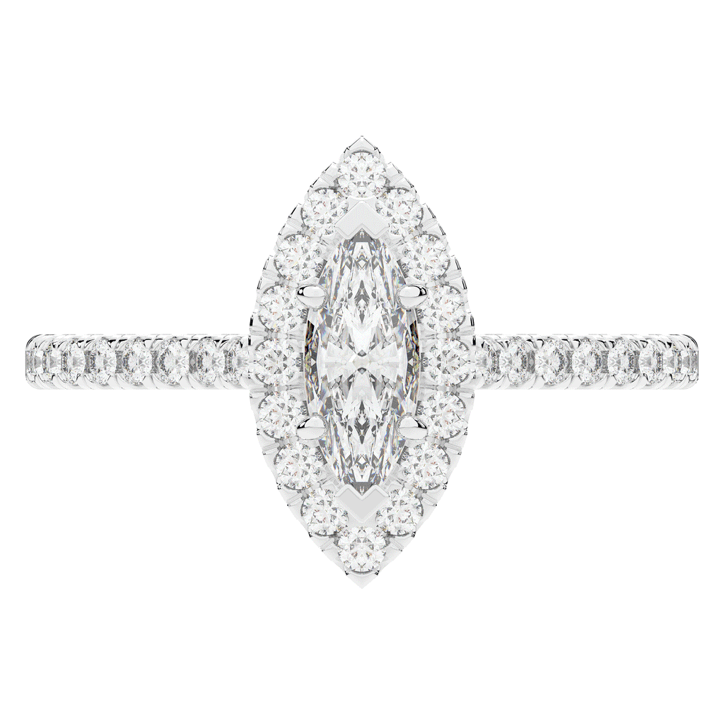 0.80CT.TW MARQUISE LAB DIAMOND HALO ENGAGEMENT RING