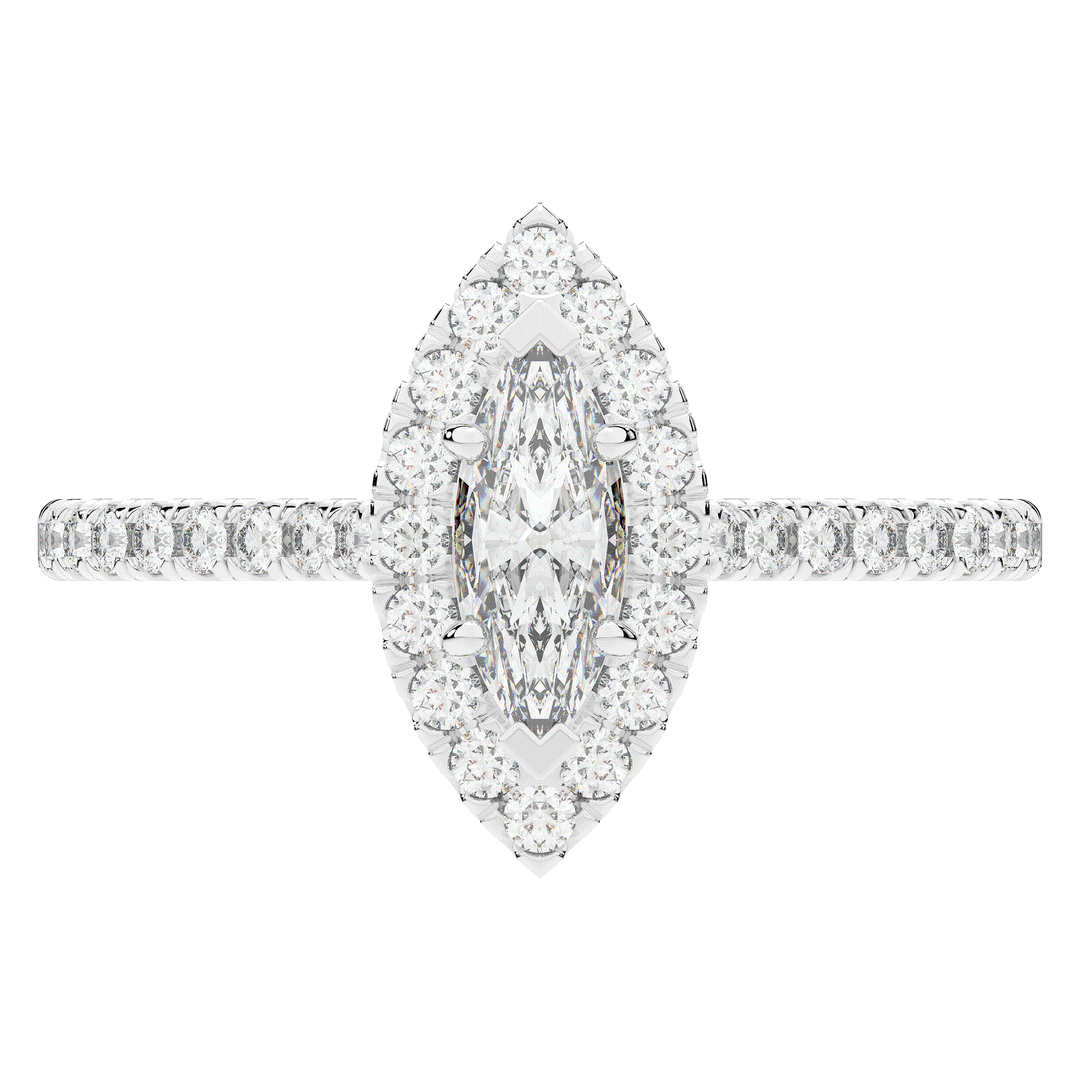 0.80CT.TW MARQUISE LAB DIAMOND HALO ENGAGEMENT RING