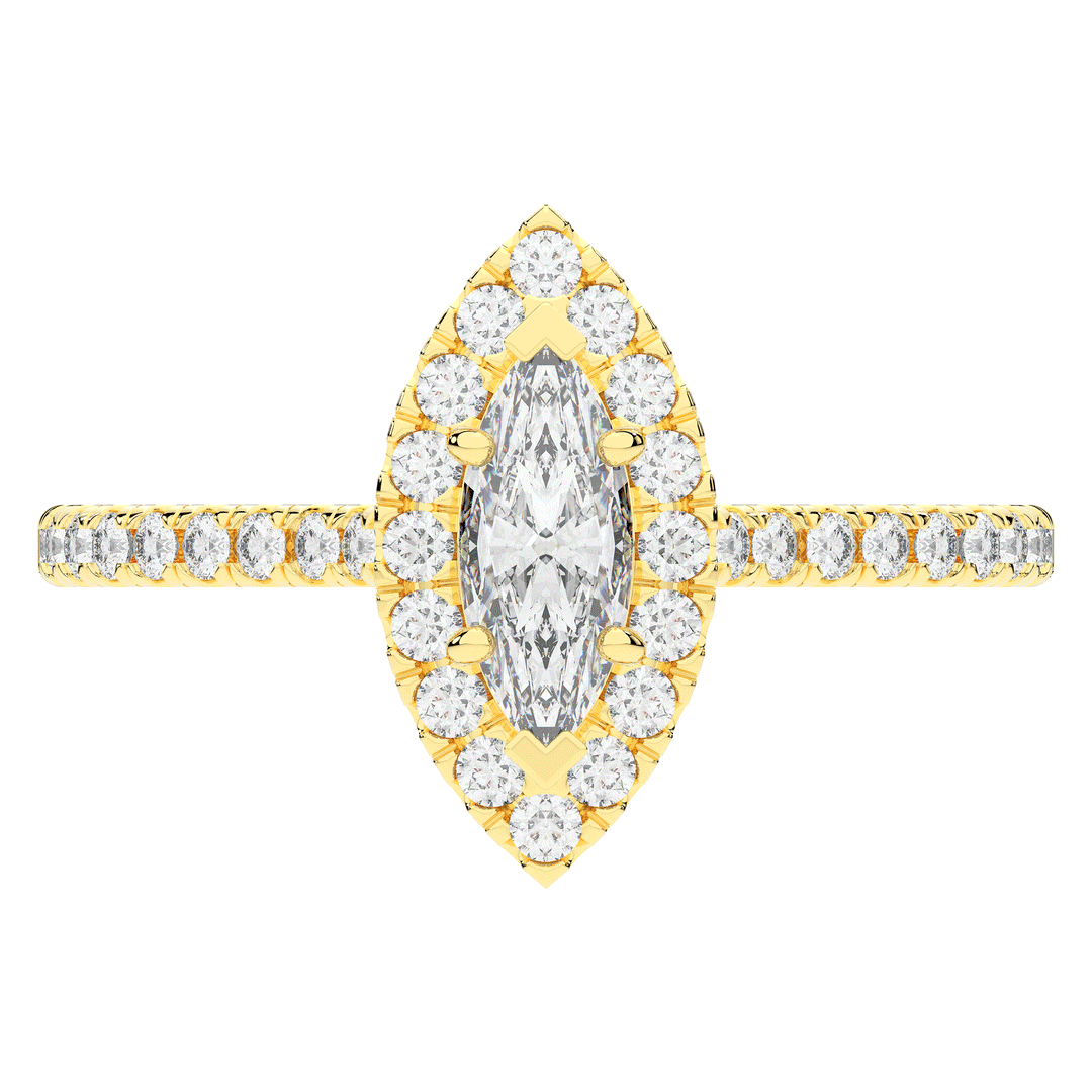 0.80CT.TW MARQUISE LAB DIAMOND HALO ENGAGEMENT RING