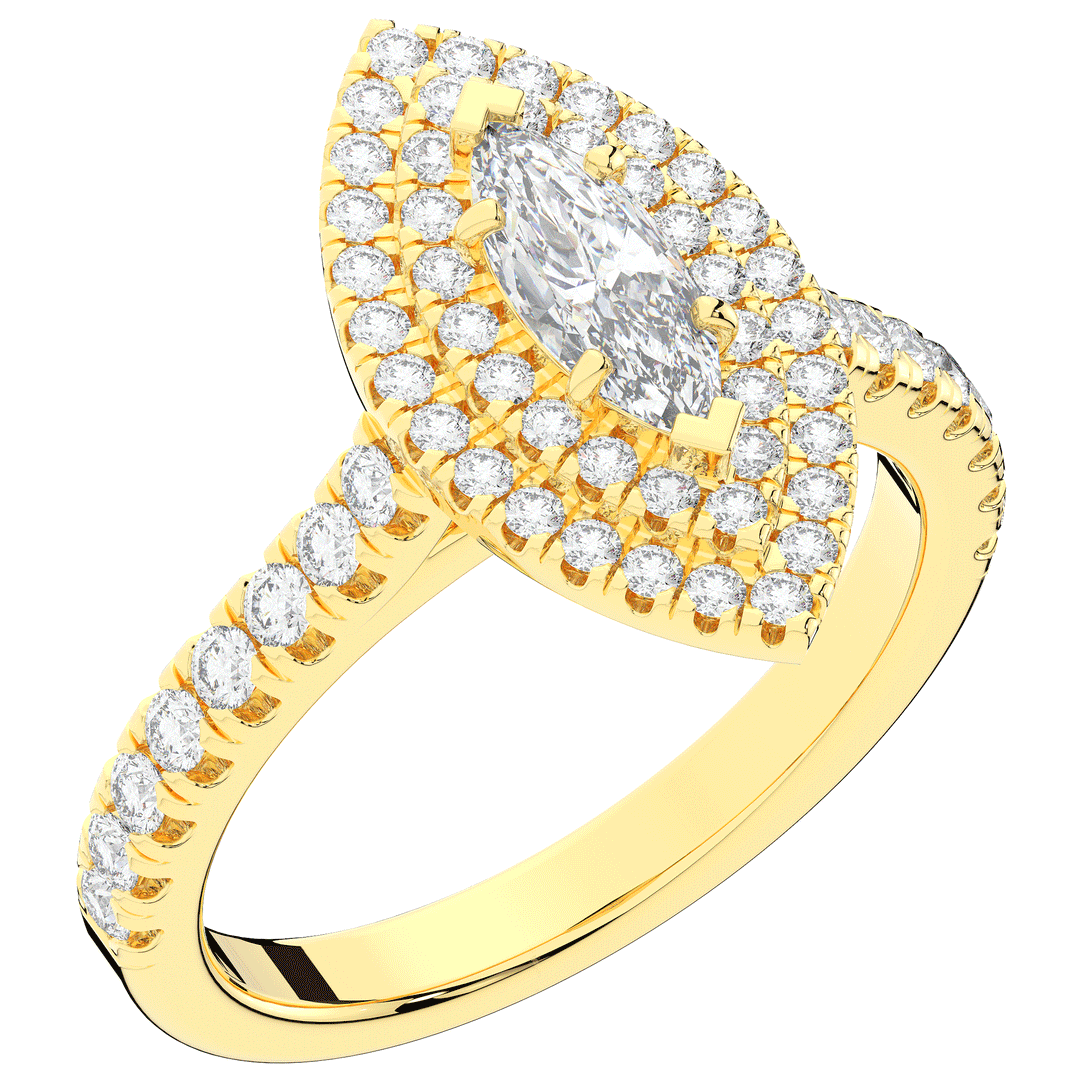 1.00CT.TW MARQUISE LAB DIAMOND HALO ENGAGEMENT RING