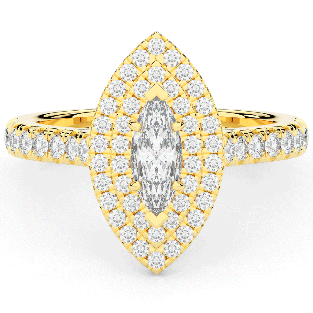 1.00CT.TW MARQUISE LAB DIAMOND HALO ENGAGEMENT RING