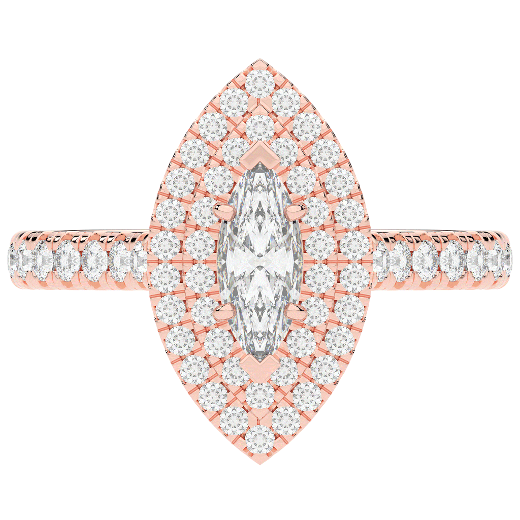 1.00CT.TW MARQUISE LAB DIAMOND HALO ENGAGEMENT RING