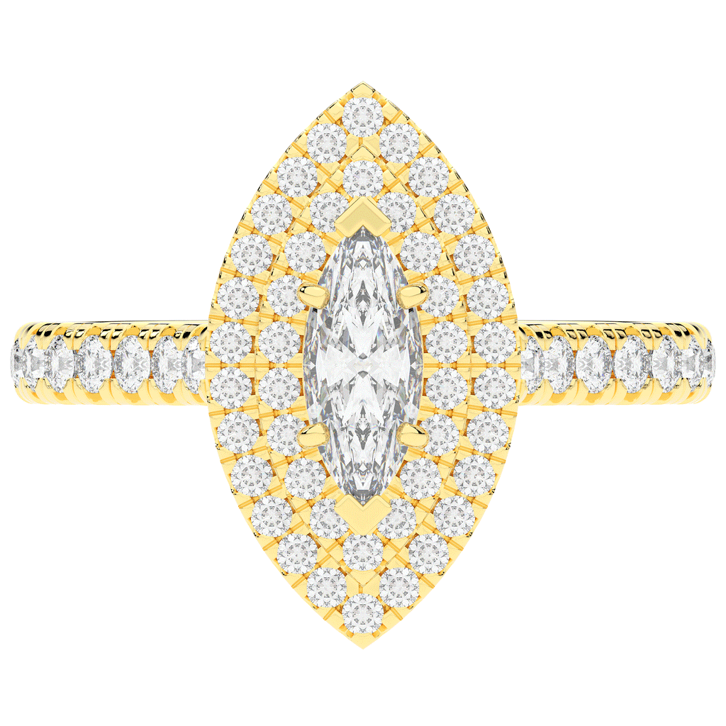 1.00CT.TW MARQUISE LAB DIAMOND HALO ENGAGEMENT RING