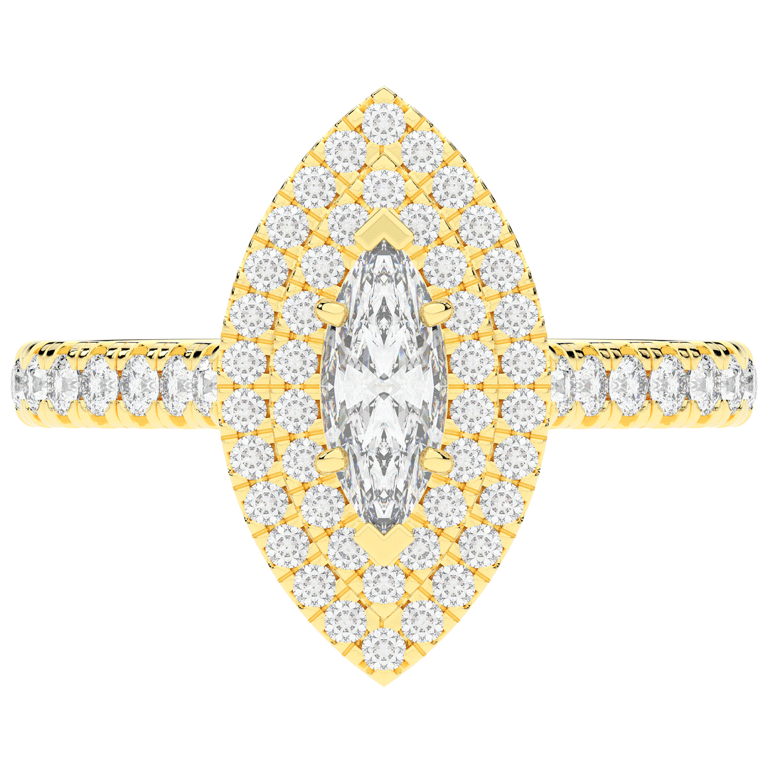 1.00CT.TW MARQUISE LAB DIAMOND HALO ENGAGEMENT RING