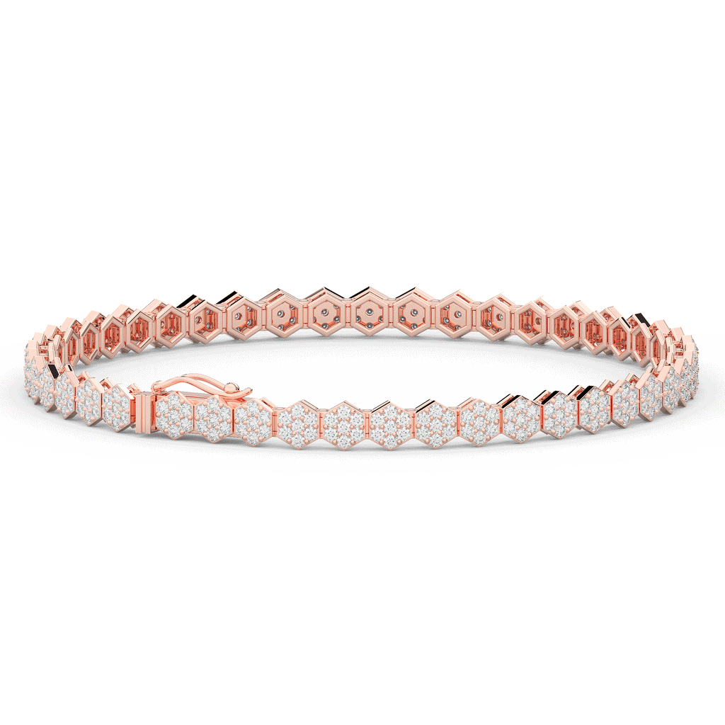 2.50CT.TW ROUND LAB DIAMOND CLUSTER TENNIS BRACELET - Nazarelle