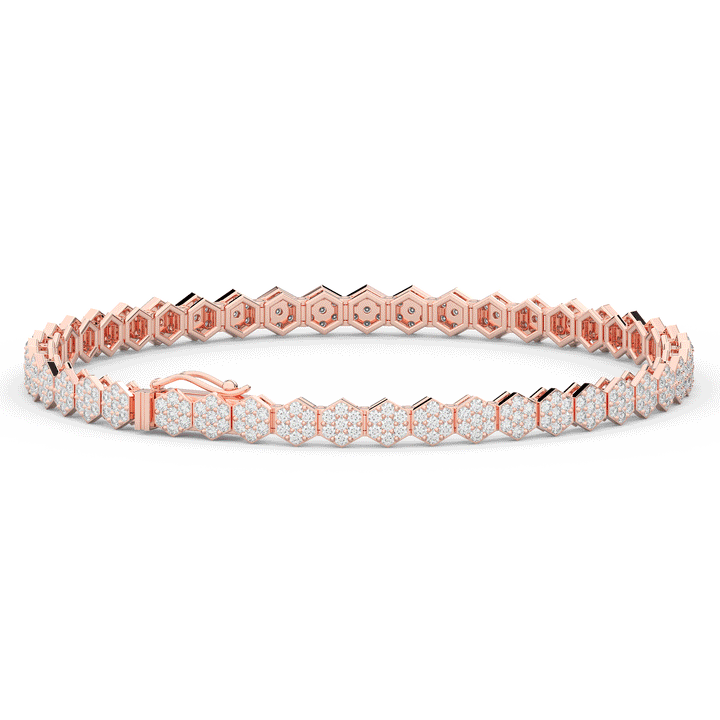 2.50CT.TW ROUND LAB DIAMOND CLUSTER TENNIS BRACELET - Nazarelle