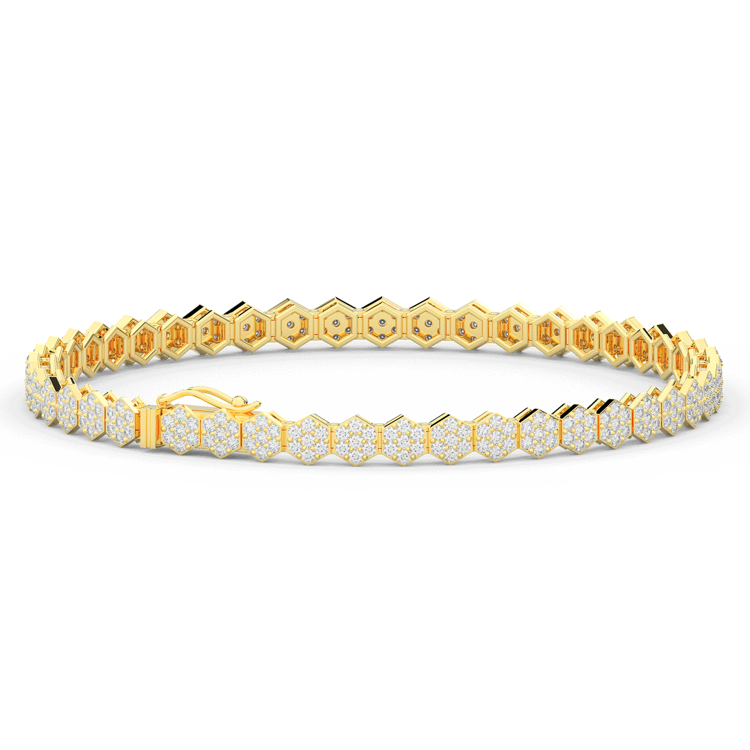 2.50CT.TW ROUND LAB DIAMOND CLUSTER TENNIS BRACELET - Nazarelle