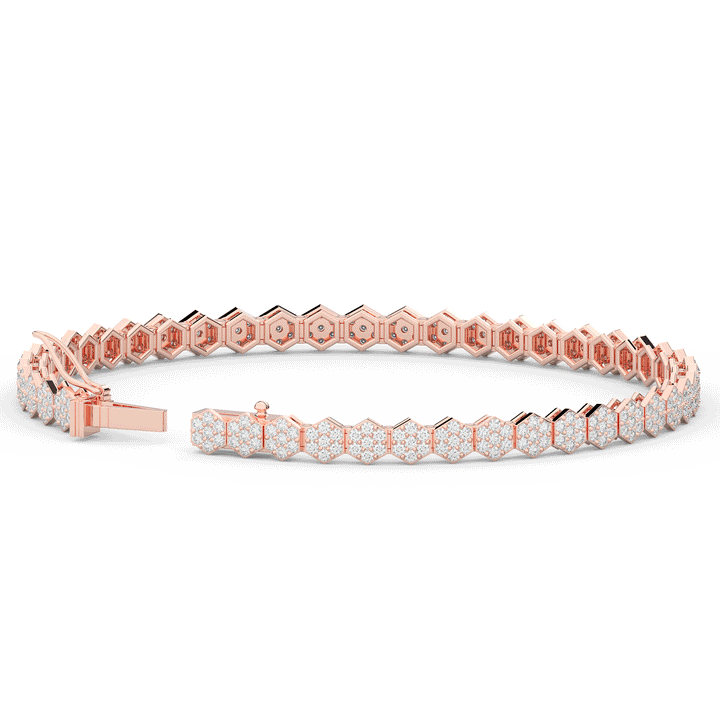 2.50CT.TW ROUND LAB DIAMOND CLUSTER TENNIS BRACELET - Nazarelle