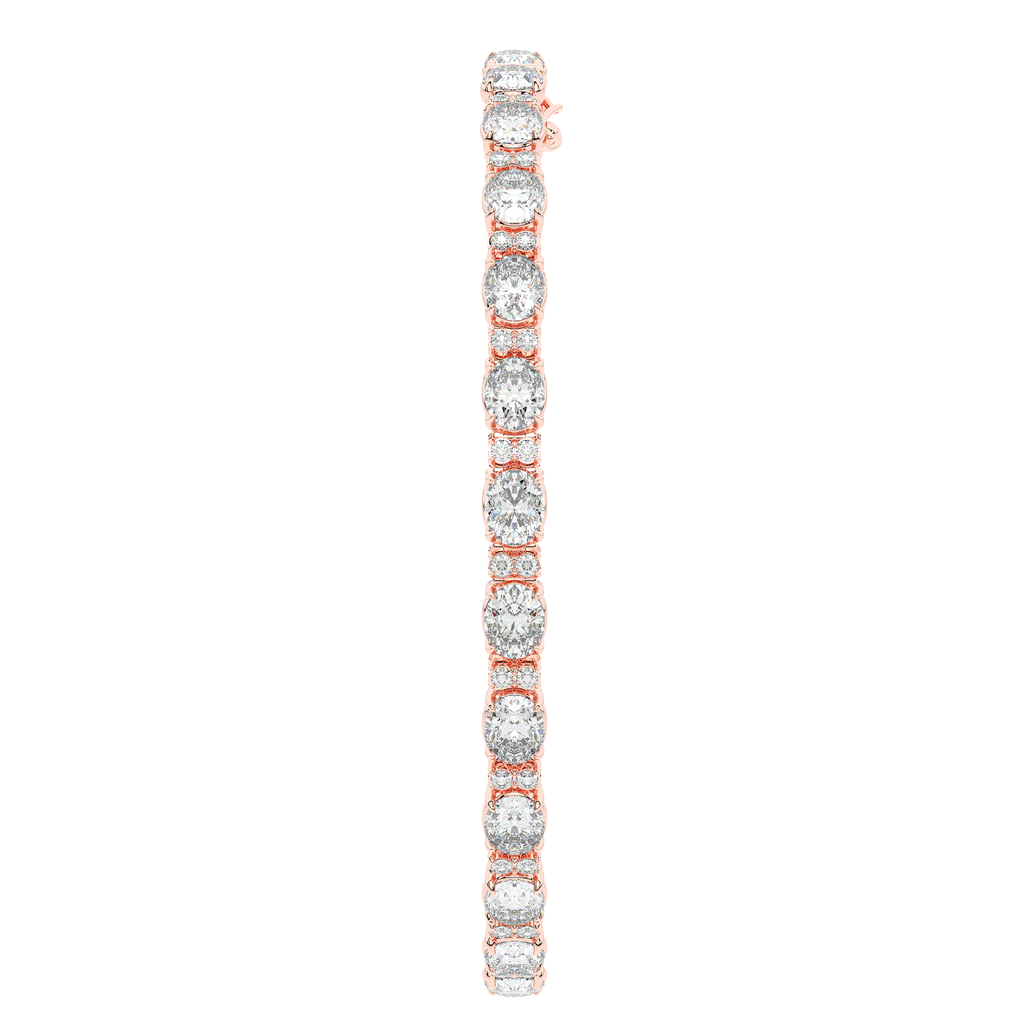 9.25CT.TW OVAL AND ROUND LAB DIAMOND TENNIS BRACELET - Nazarelle