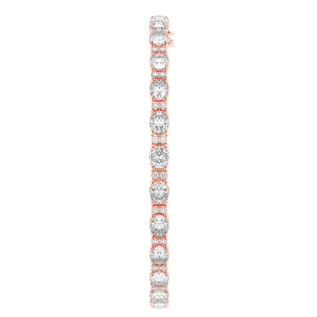 9.25CT.TW OVAL AND ROUND LAB DIAMOND TENNIS BRACELET - Nazarelle