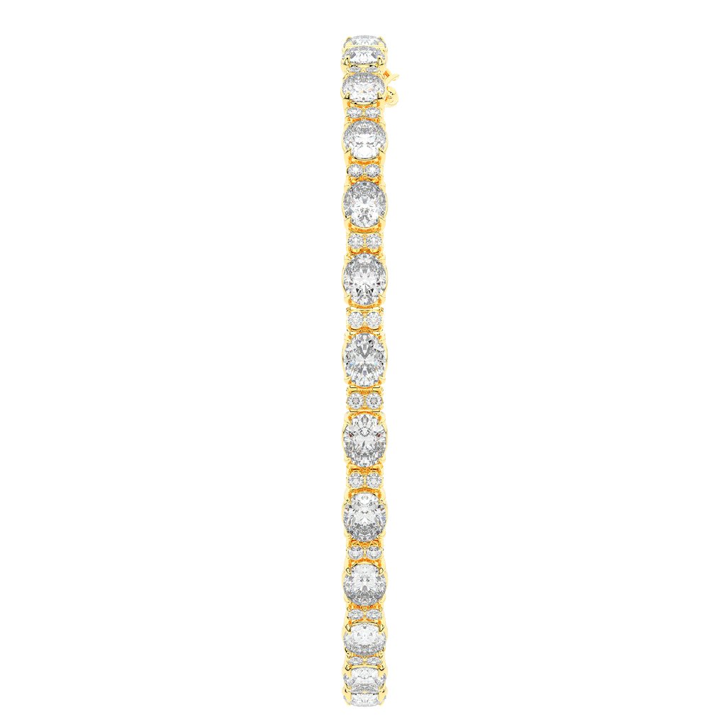 9.25CT.TW OVAL AND ROUND LAB DIAMOND TENNIS BRACELET - Nazarelle