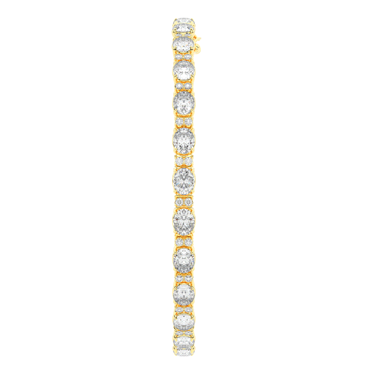 9.25CT.TW OVAL AND ROUND LAB DIAMOND TENNIS BRACELET - Nazarelle