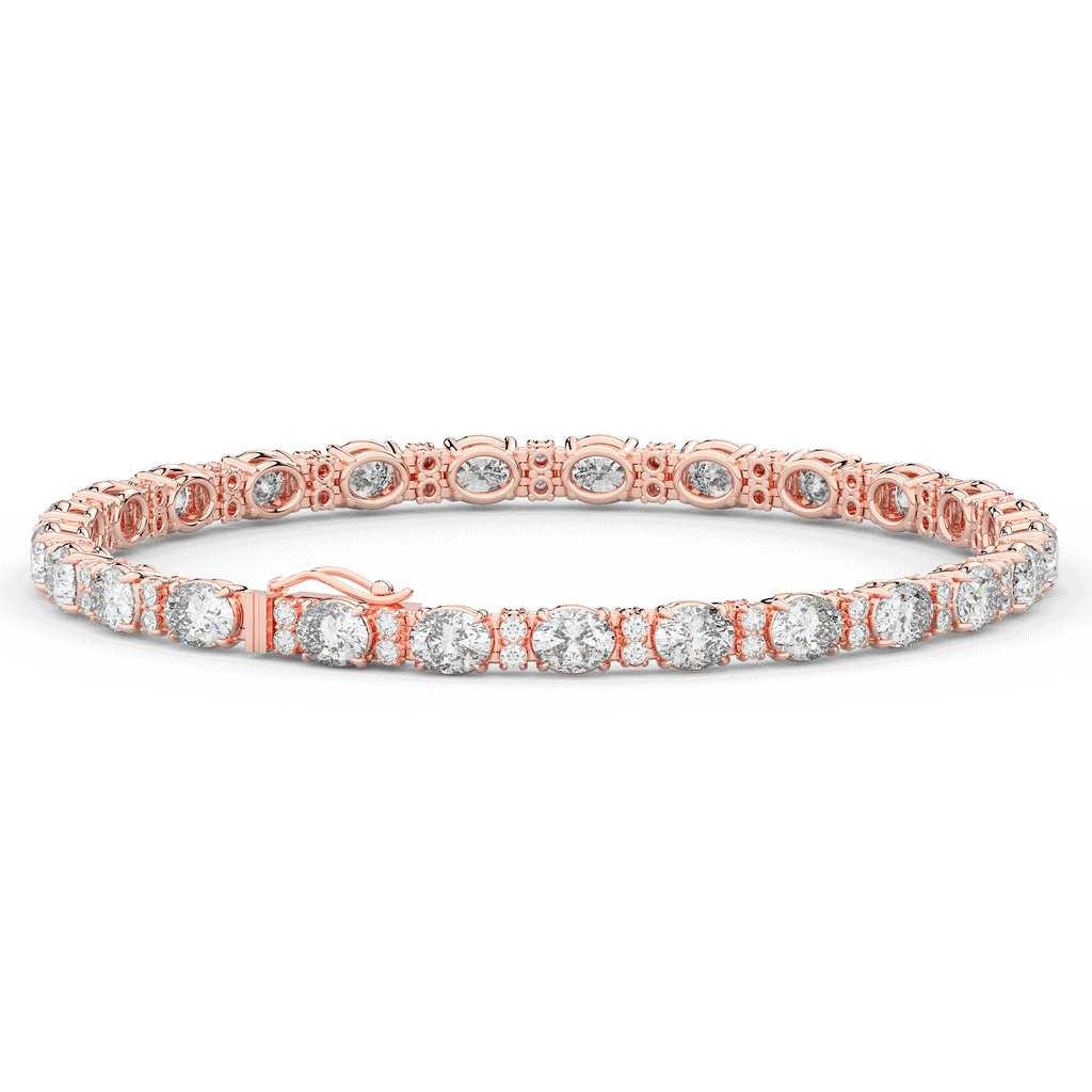 9.25CT.TW OVAL AND ROUND LAB DIAMOND TENNIS BRACELET - Nazarelle