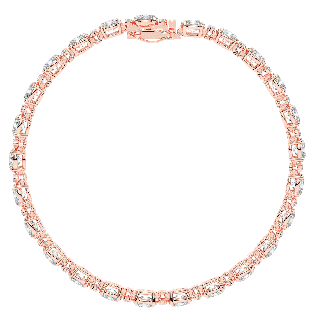 9.25CT.TW OVAL AND ROUND LAB DIAMOND TENNIS BRACELET - Nazarelle