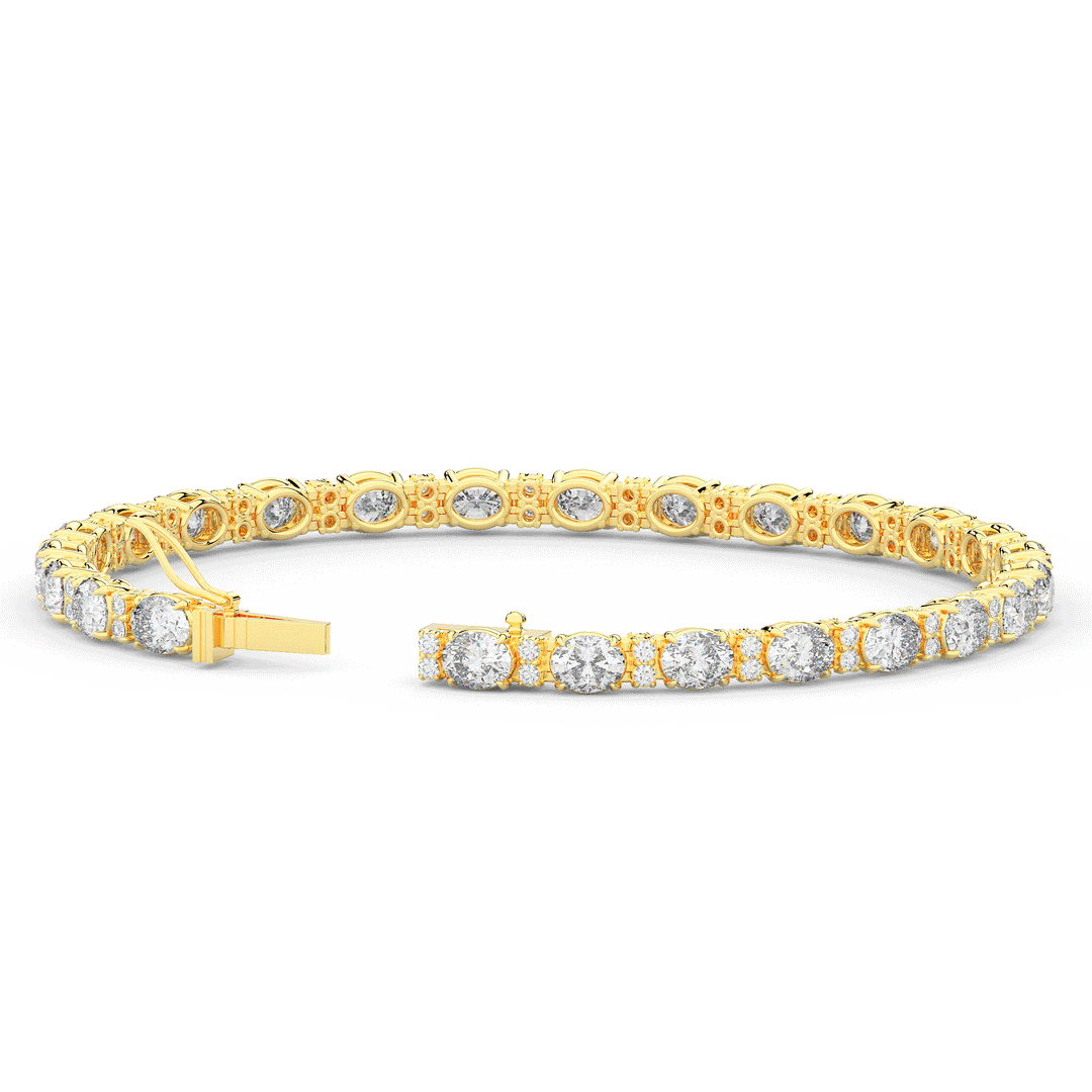 9.25CT.TW OVAL AND ROUND LAB DIAMOND TENNIS BRACELET - Nazarelle