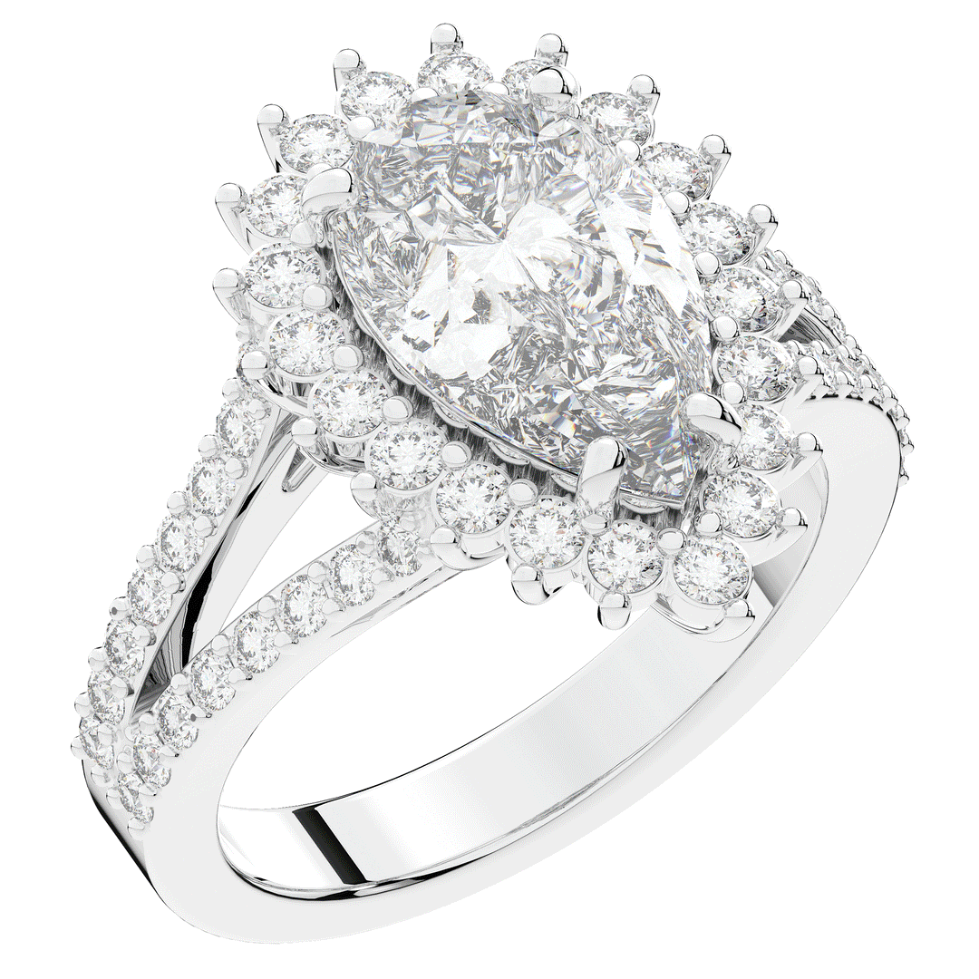 3.60CT.TW ROUND LAB DIAMOND ENGAGEMENT RING