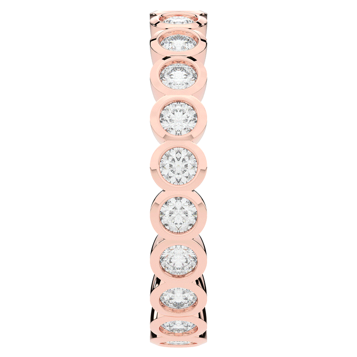 0.90CT.TW ROUND LAB DIAMOND BEZEL SET ETERNITY WEDDING BAND