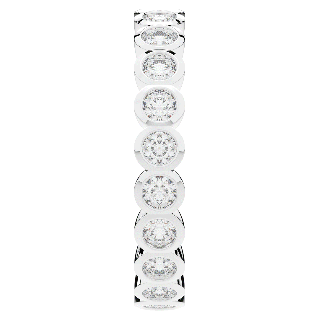 0.90CT.TW ROUND LAB DIAMOND BEZEL SET ETERNITY WEDDING BAND