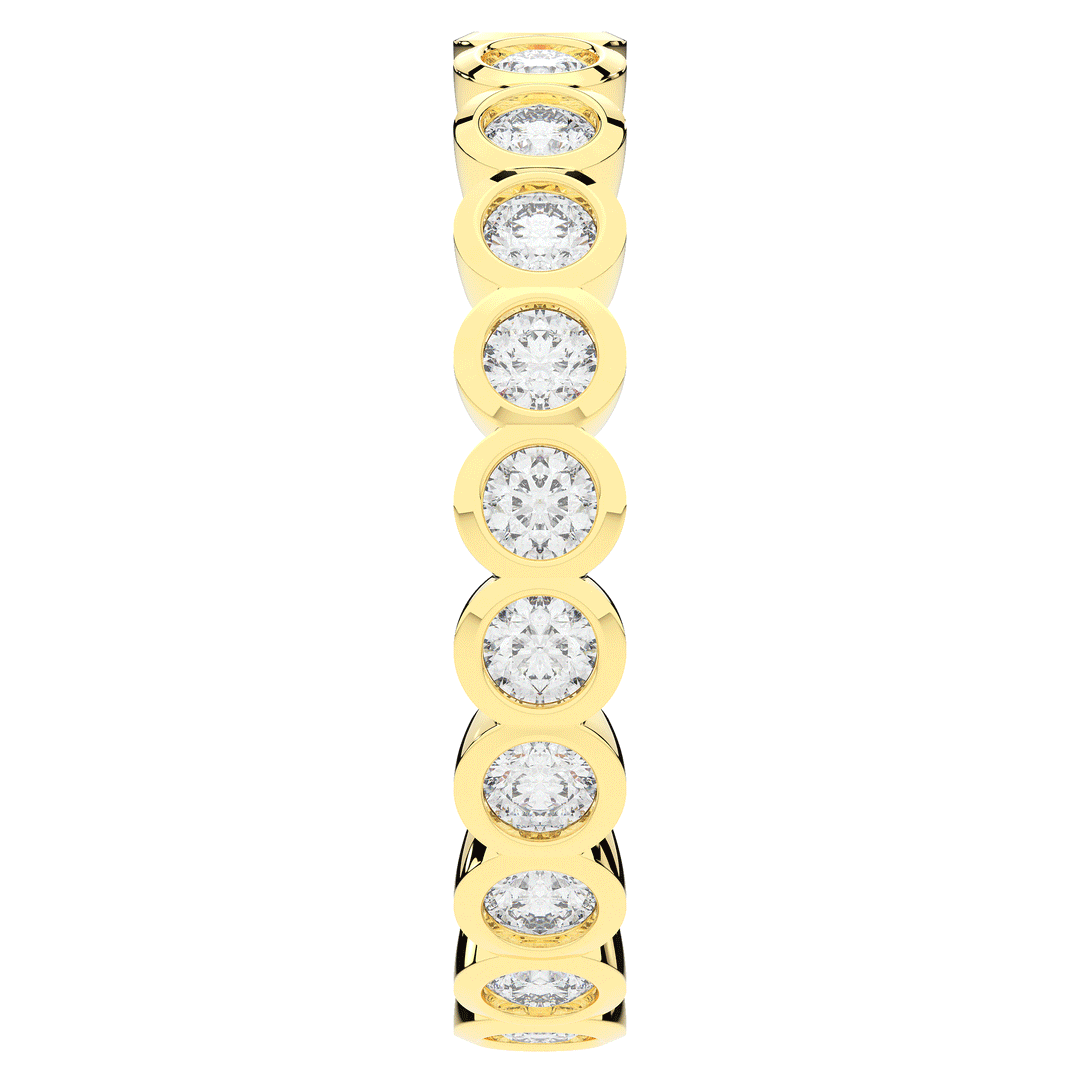 0.90CT.TW ROUND LAB DIAMOND BEZEL SET ETERNITY WEDDING BAND