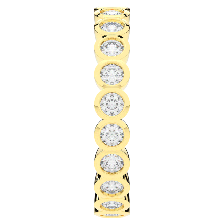 0.90CT.TW ROUND LAB DIAMOND BEZEL SET ETERNITY WEDDING BAND