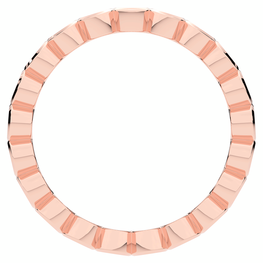 0.90CT.TW ROUND LAB DIAMOND BEZEL SET ETERNITY WEDDING BAND