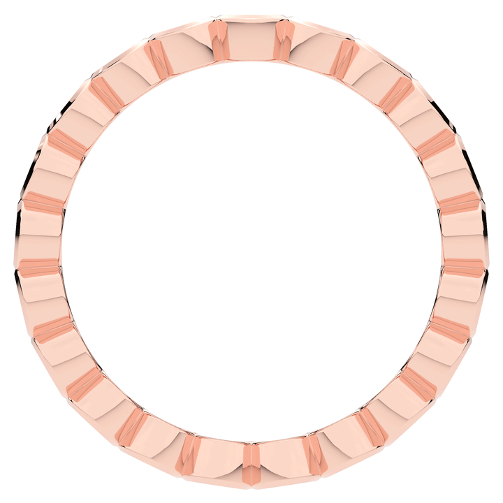 0.90CT.TW ROUND LAB DIAMOND BEZEL SET ETERNITY WEDDING BAND